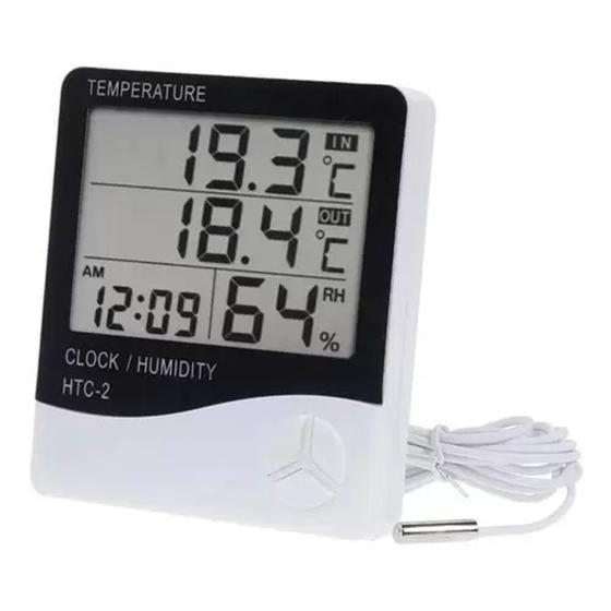 Imagem de Medidor de umidade e temperatura -  Exbom Termo Higrômetro Digital FEPRO-MUT60OS com extensor