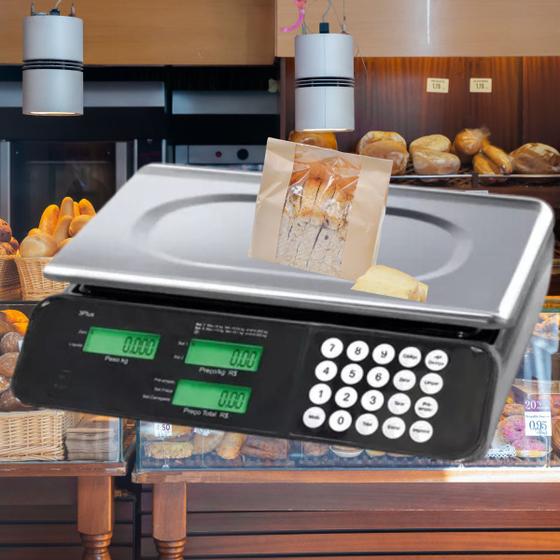 Imagem de Medidor Digital Comercial 32kg Alta Capacidade Plataforma Ideal Para Comércio Com Garantia