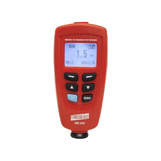 Imagem de Medidor Espessura Camadas Tintas Escala 0 A 1250µm Datalogger Usb Software Me-250 Portátil Instrutherm Com Estojo