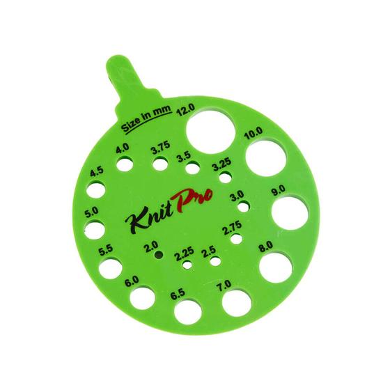 Imagem de Medidor Gabarito Para Tamanhos de Agulhas KnitPro Verde 2mm a 12mm