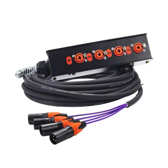 Imagem de Medusa 4 Vias Montada Conectores Profissionais - 10 Metros