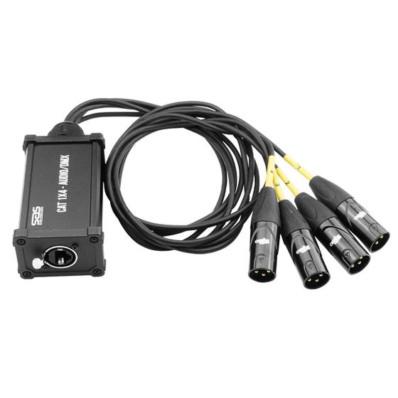 Imagem de Medusa Passiva Cat 1x4 Painel Rj45 Rabicho 1 Metro Com 4 Xlr