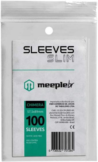 Imagem de Meeple BR Sleeves Slim Chimera 57x89mm - 100 Un.