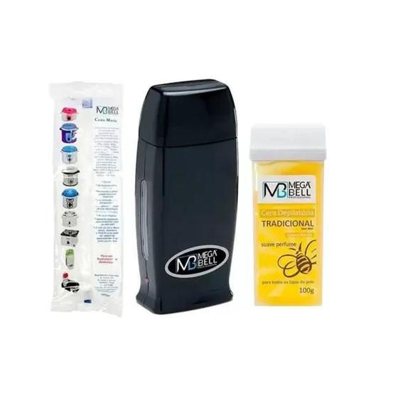 Imagem de Mega Bell Kit Para Depilaçao com Aparelho Roll-on Preto Bivolt