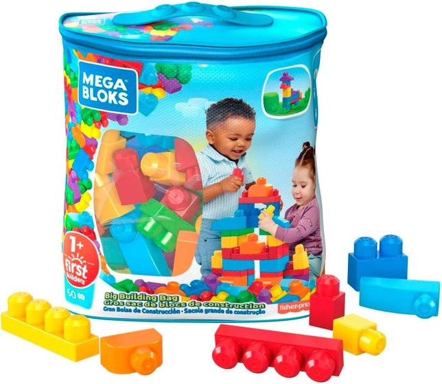 Imagem de Mega Bloks Sacola Grande 60 Peças Azul