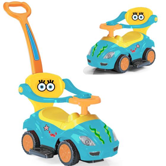 Imagem de Mega Car Bob Mar de Passeio Infantil com Haste Direcionavel 