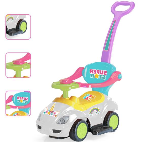 Imagem de Mega Car Carrinho de Passeio Pedal Infantil Unicornio Xplast 