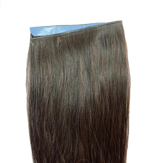 Imagem de Mega Hair Fita Adesiva Invisível Castanho 50Cm Kit Com 150G