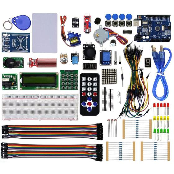 Mega Kit Robótica Para Arduino Uno E + 200 Pcs Com Tutorial Menor preço em Mega Kit Robótica Para Arduino Uno E + 200 Pcs Com Tutorial