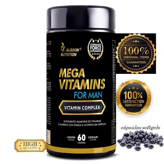Mega Vitamins For Man 60 Cápsulas Command Force Alisson Nutrition