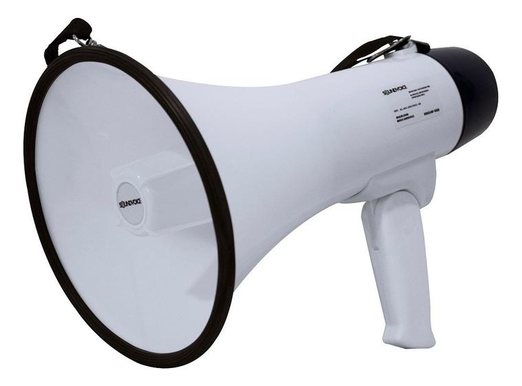 Imagem de Megafone Com Microfone De Mão Gravador Sirene 15w Até 500mts