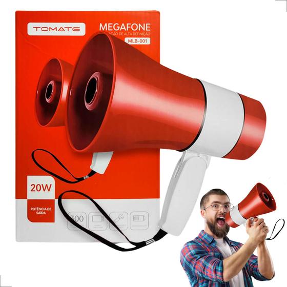 Imagem de Megafone Portátil Recarregável Com Sirene Musical E Gravador Tomate/MLB-001