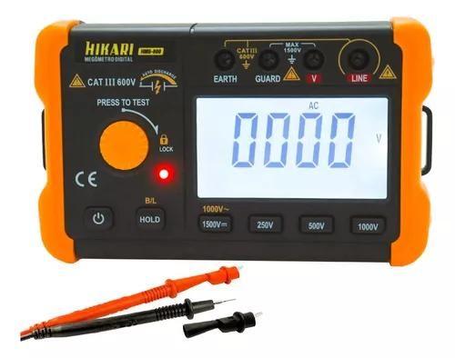 Imagem de Megômetro Digital 1000V 5Gohm Hikari HMG-600