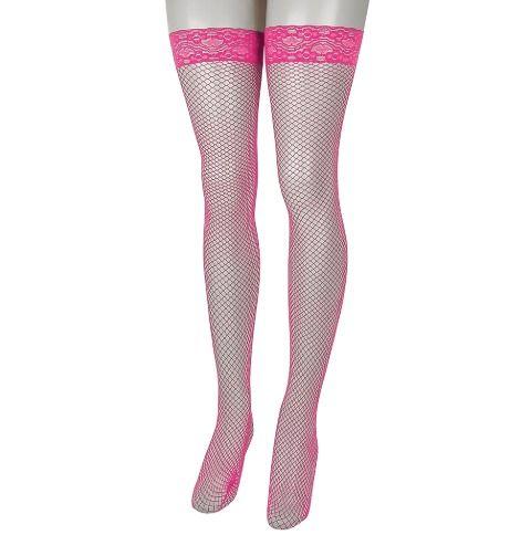 Imagem de Meia 7/8 Arrastão com Renda Pink