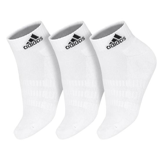 Meia Adidas Cano Curto Cushioned Ankle Branca - Pack com 3 unidades ...