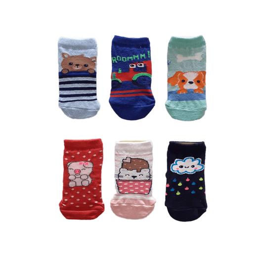 Imagem de Meia Bebê Kit c/3 pares 06 a 12 meses Estampadas - Ratimbum