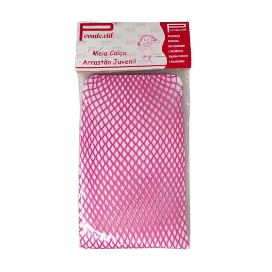 Imagem de Meia Calça Arrastão Colorida Infanto Juvenil Rosa