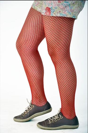 Imagem de Meia Calça Arrastão Juvenil - Vermelha