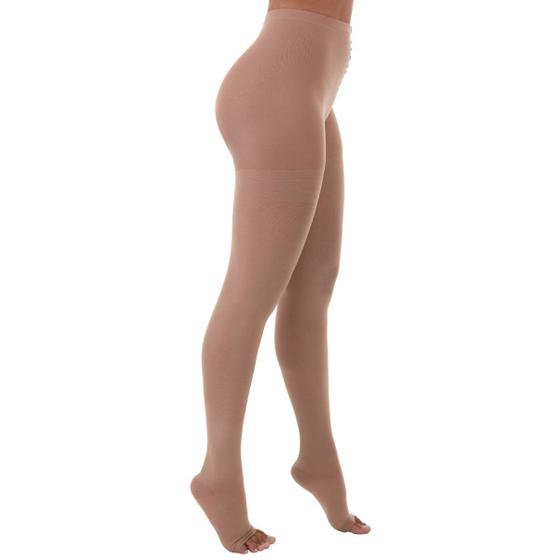 Imagem de Meia-Calça Comfortline Venosan - Curta - 20-30mmHg - Pé Aberto - Bege - Tamanho G