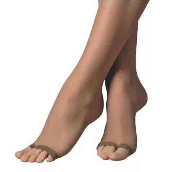 Imagem de Meia Calça Dedinhos De Fora Clássica Para Usar Com Sandálias