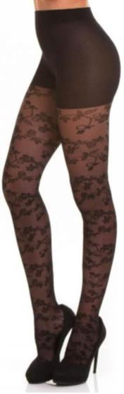 Imagem de Meia Calça Fina Fio 20 Denier Corpo Floral Preto Trifil (W06115/6115)