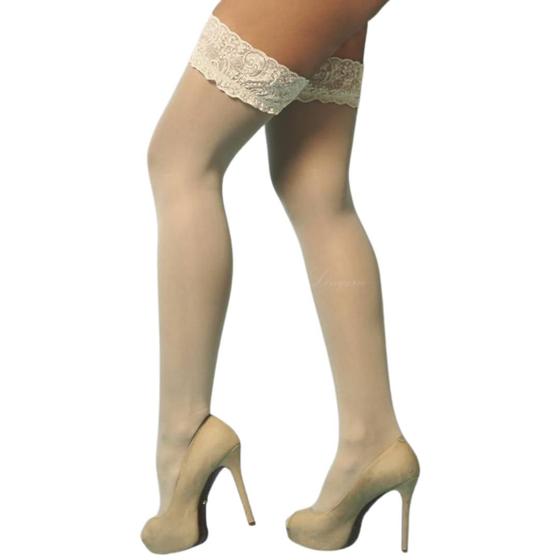 Imagem de Meia Calça Lisa 7/8 com Renda - 4 Cores   Único  Exclusiva