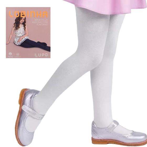 Imagem de Meia Calça Lobinha Lupo Infantil Fio 80 Lisa Opaca Algodão Com Elastano
