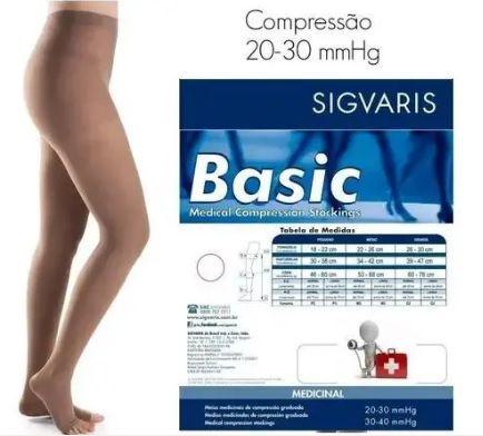 Imagem de Meia Calça Média Compressão 20-30mmhg Basic - Sigvaris Cor: Bege