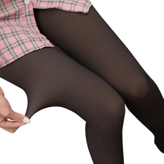 Imagem de Meia Calça Térmicas De Lã Translúcidas Feminina Levanta BumBum Inverno