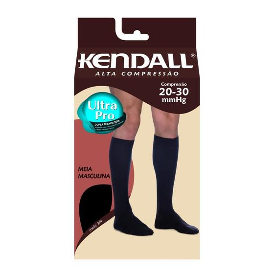 Imagem de Meia Curta 3/4 Masculina Preta Alta Compressão - Kendall