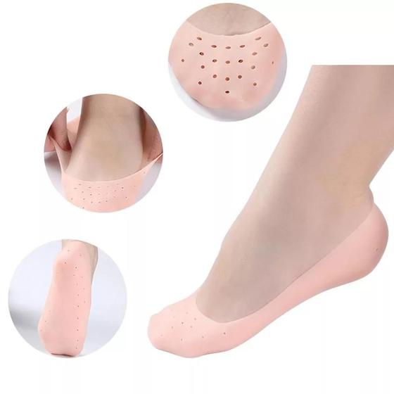 Imagem de meia de silicone para hidratar os pés anti rachaduras 