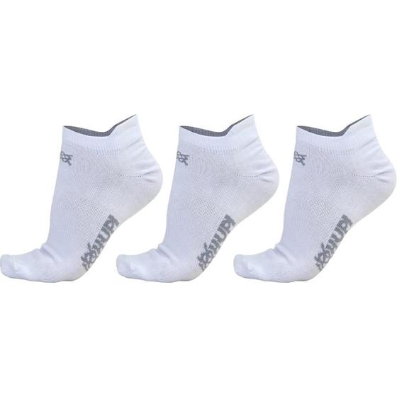 Imagem de Meia HUPI Casual Invisível Algodão Branco P - Kit 03 Pares