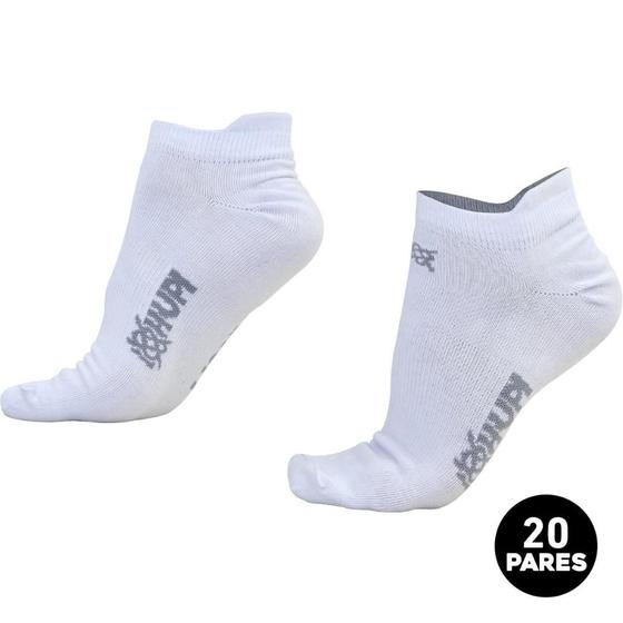 Imagem de Meia HUPI Casual Invisível Algodão Branco P - Kit 20 Pares