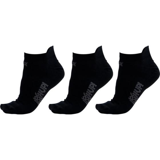 Imagem de Meia HUPI Casual Invisível Algodão Preto M - Kit 03 Pares