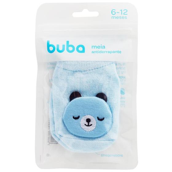 Imagem de Meia Infantil Bebê Antiderrapante Urso Azul 6 a 12 Meses 14541 - Buba