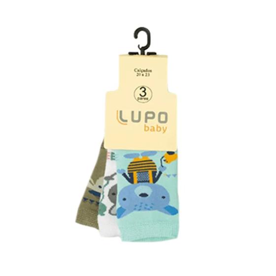 Imagem de Meia Infantil Bebê Kit com 3 Pares Lupo -  0200