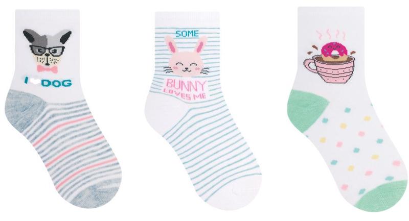 Imagem de Meia Infantil Meninas - Kit 3 Pares - Selene - 25/28 - Branco