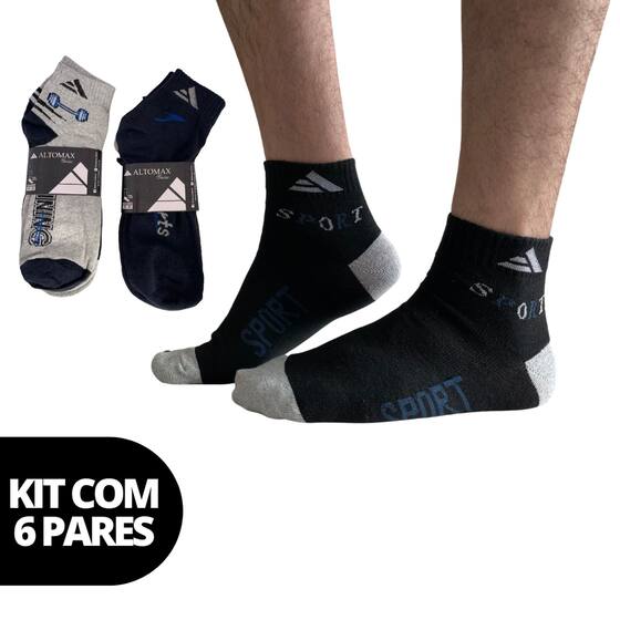 Altomax Meia Masculina Básica Cano Curto Sortida Tamanho 39 a 43 Adulto ...
