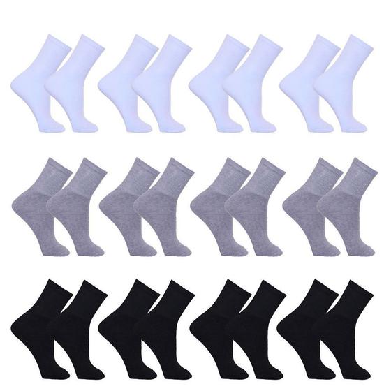 Meia Masculina Kit 12 Pares Cano Alto Longo Sport Algodão Menor preço em Meia Masculina Kit 12 Pares Cano Alto Longo Sport Algodão