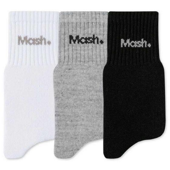 Imagem de Meia Mash Cano Curto Kit 3 Pares Masculina