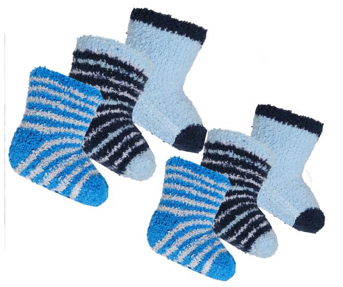 Imagem de Meia Menino Felpudas Sortidas Coloridas Kit com 06 pares