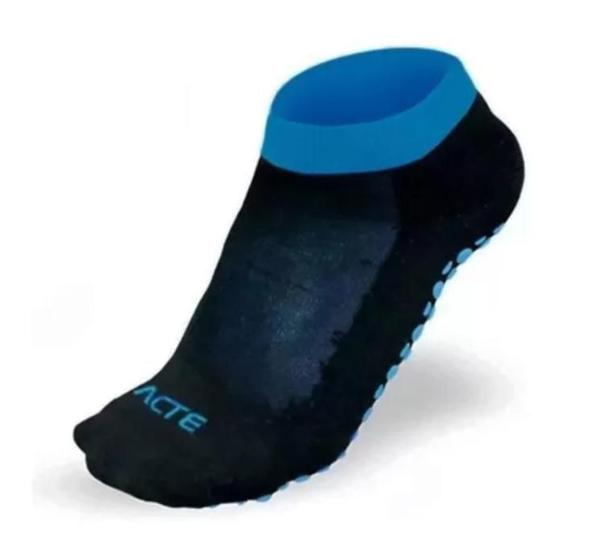 Imagem de Meia para Pilates ACTE Preto com Azul 39 ao 43
