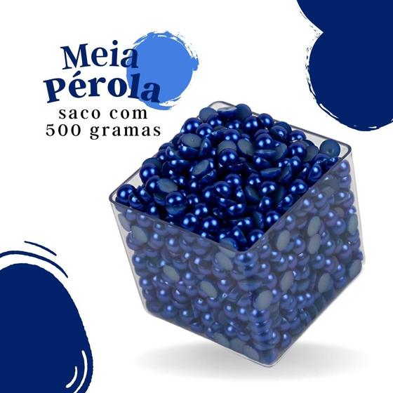 Imagem de Meia Pérola Azul Royal - 14 Mm Pacote Com 500 Gramas - Nybc