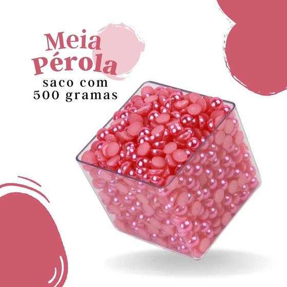 Imagem de Meia Pérola Rosa Chiclete - 05 Mm Pacote Com 500 Gramas - Nybc