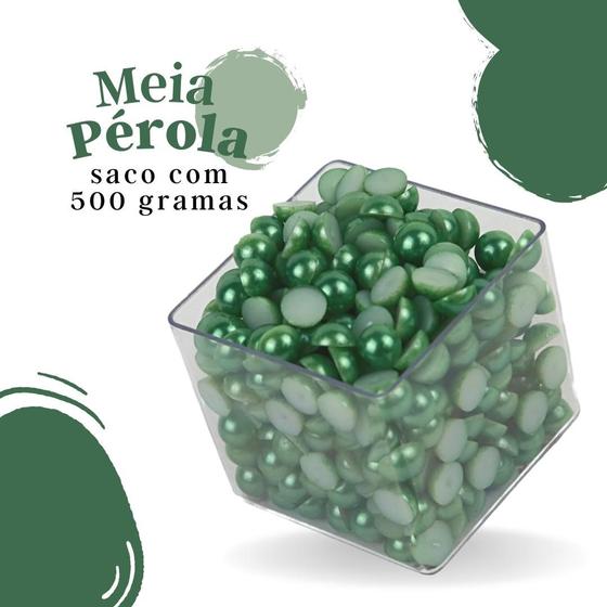 Imagem de Meia Pérola Verde Bandeira - 10 Mm Pacote Com 500 Gramas - Nybc