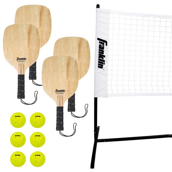 Imagem de Meia-quadra Pickleball Net Franklin Sports com remos e bolas