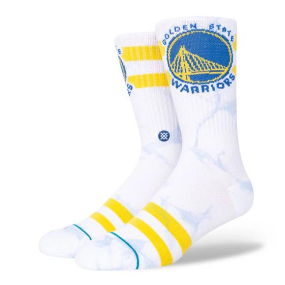 Imagem de Meia Stance Cano Medio Nba Warriors Dyed - Branco/Azul