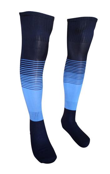 Meião de futebol degrade preto com azul celeste Menor preço em Meião de futebol degrade preto com azul celeste