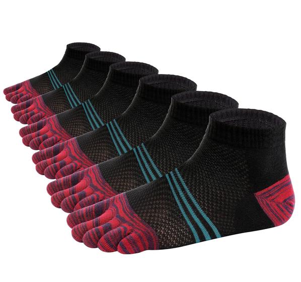 Imagem de Meias de bico Fast Running Wicking Split Toe Crew, 5 dedos, algodão