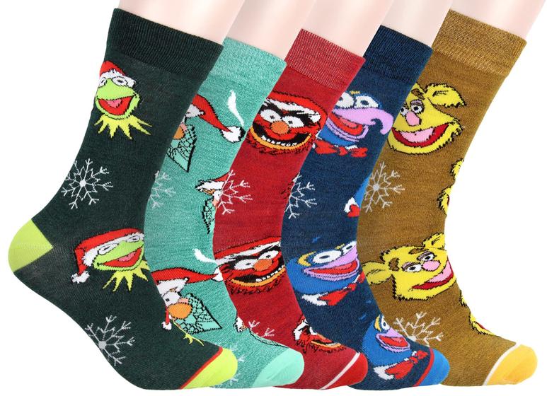 Imagem de Meias de Natal The Muppets Bioworld - Pacote com 5